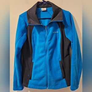 Columbia Women's Fleece Jacket Full Zip Blue & Black Size L